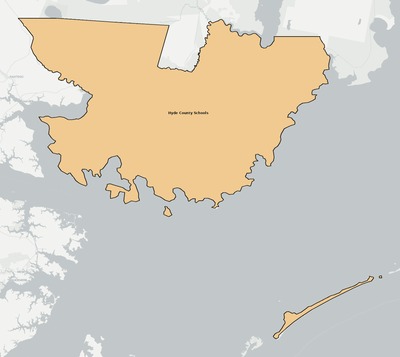 Hyde County NC school district boundaries map