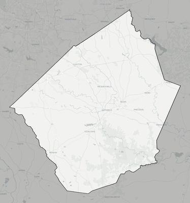 Johnston County NC county basemap context