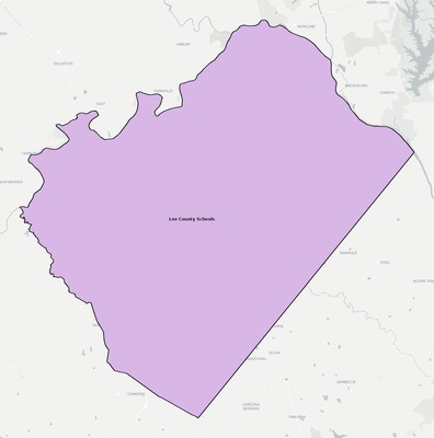 Lee County NC school district boundaries map