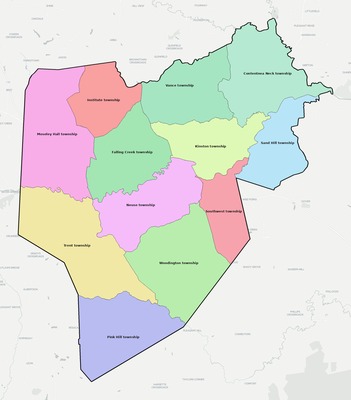 Lenoir County NC townships and subdivisions map