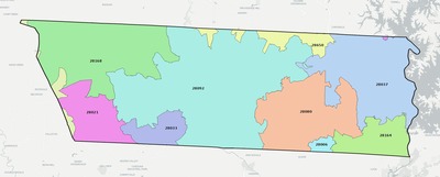 Lincoln County NC ZIP code boundaries map