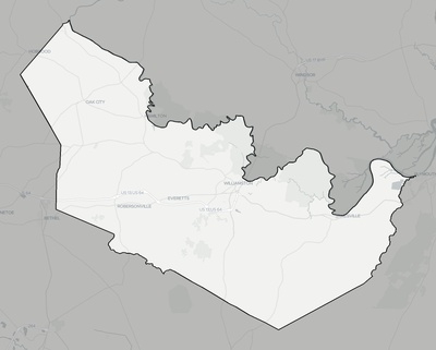 Martin County NC county basemap context