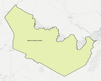 Martin County NC school district boundaries map