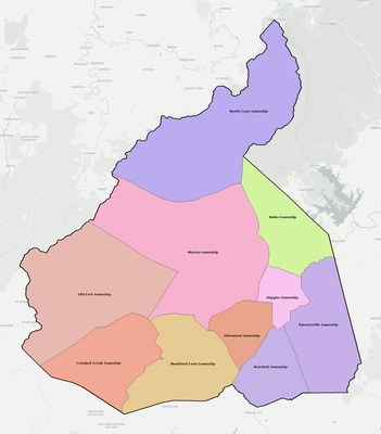 McDowell County NC townships and subdivisions map