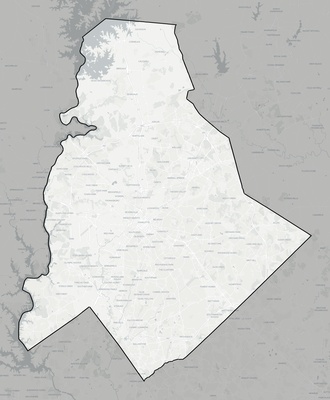Mecklenburg County NC county basemap context