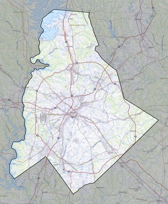 Mecklenburg County NC USGS topo map