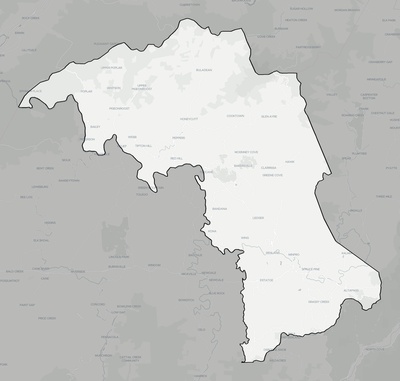 Mitchell County NC county basemap context