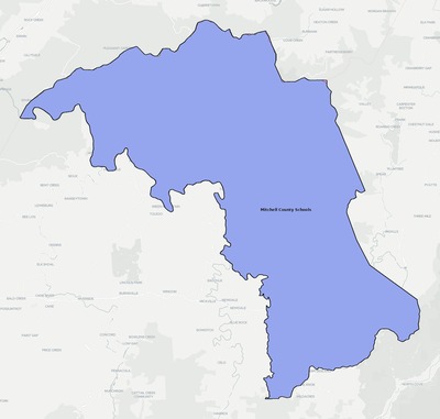 Mitchell County NC school district boundaries map