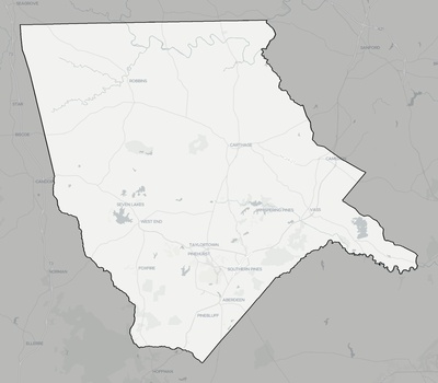 Moore County NC county basemap context