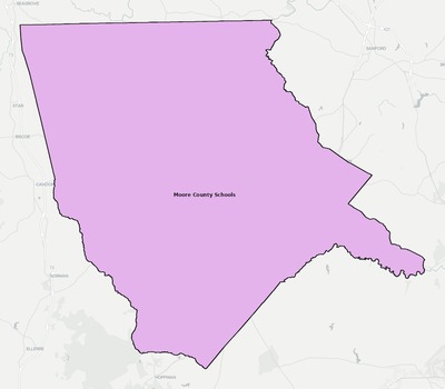 Moore County NC school district boundaries map