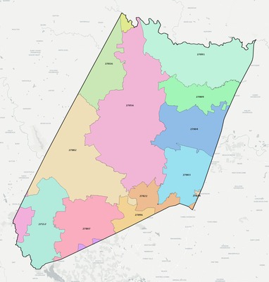 Nash County NC ZIP code boundaries map