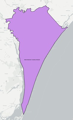 New Hanover County NC school district boundaries map