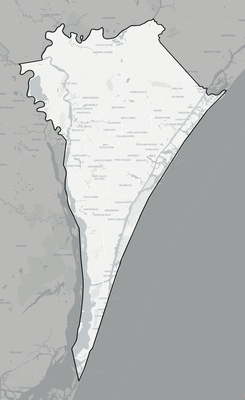 New Hanover County NC county basemap context