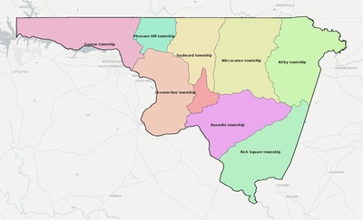 Northampton County NC townships and subdivisions map