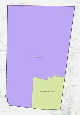 Orange County NC school district boundaries map