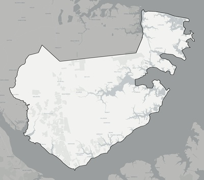Pamlico County NC county basemap context