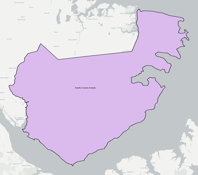 Pamlico County NC school district boundaries map