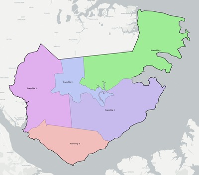 Pamlico County NC townships and subdivisions map