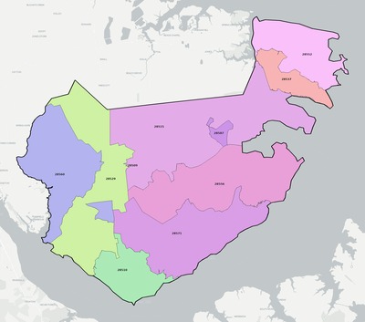Pamlico County NC ZIP code boundaries map