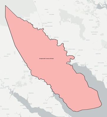 Pasquotank County NC school district boundaries map