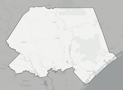Pender County NC county basemap context