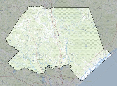 Pender County NC USGS topo map