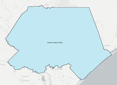 Pender County NC school district boundaries map