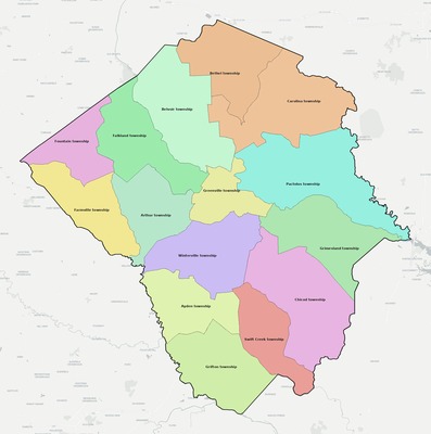 Pitt County NC townships and subdivisions map