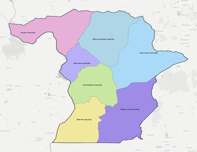 Richmond County NC townships and subdivisions map