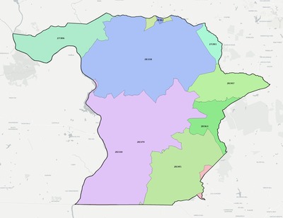 Richmond County NC ZIP code boundaries map