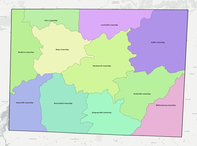 Rockingham County NC townships and subdivisions map