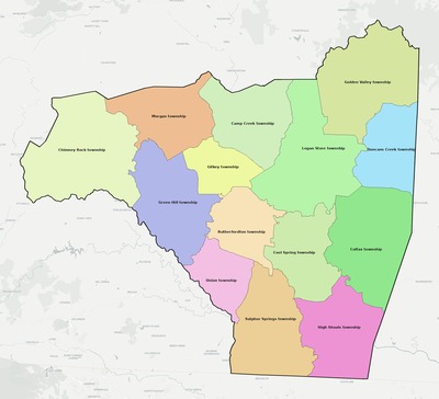 Rutherford County NC townships and subdivisions map