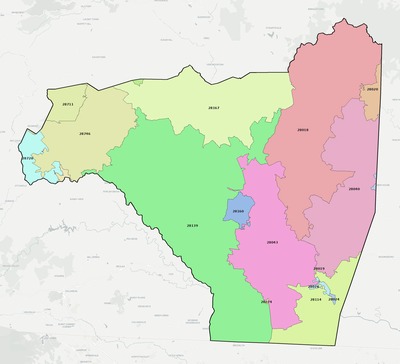 Rutherford County NC ZIP code boundaries map