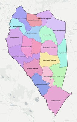 Sampson County NC townships and subdivisions map