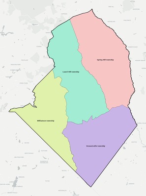 Scotland County NC townships and subdivisions map