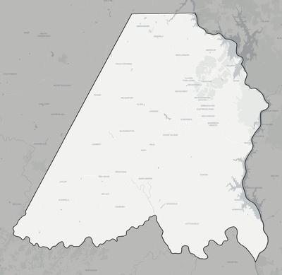 Stanly County NC county basemap context
