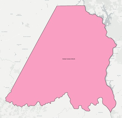 Stanly County NC school district boundaries map