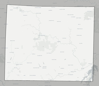 Stokes County NC county basemap context