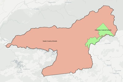 Swain County NC school district boundaries map