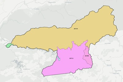 Swain County NC ZIP code boundaries map