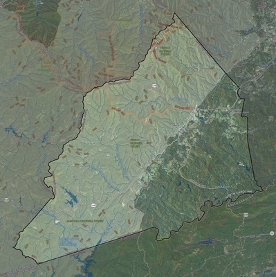 Transylvania County NC USGS imagery and topo map