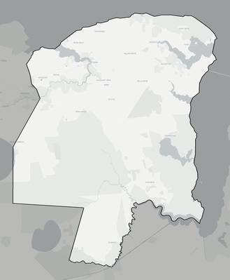 Tyrrell County NC county basemap context