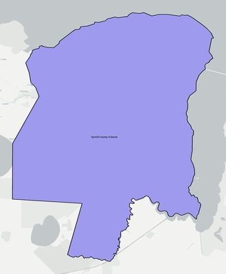 Tyrrell County NC school district boundaries map
