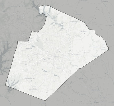 Wake County NC county basemap context