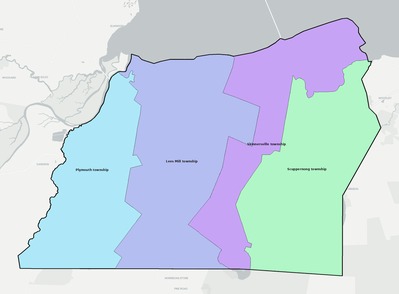 Washington County NC townships and subdivisions map