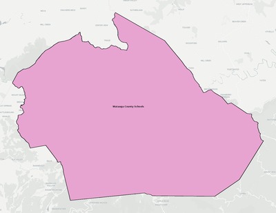 Watauga County NC school district boundaries map