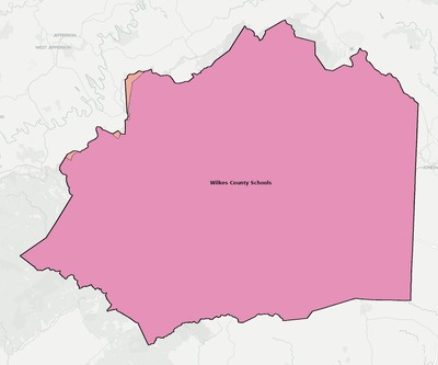 Wilkes County NC school district boundaries map