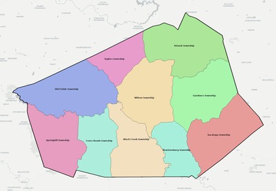 Wilson County NC townships and subdivisions map