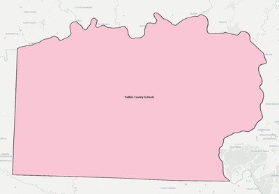 Yadkin County NC school district boundaries map
