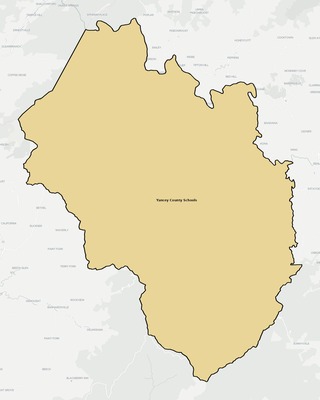 Yancey County NC school district boundaries map